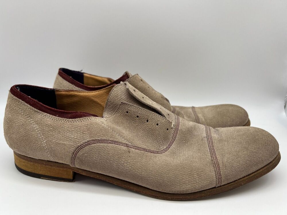 Robert Graham Men Palos Verdes Beige Oxford Shoe US 12D RARE